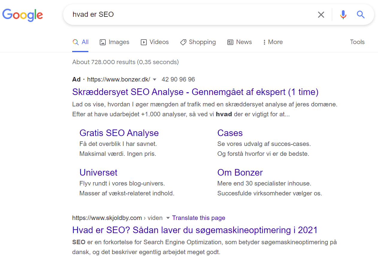 hvad er SEO google search image