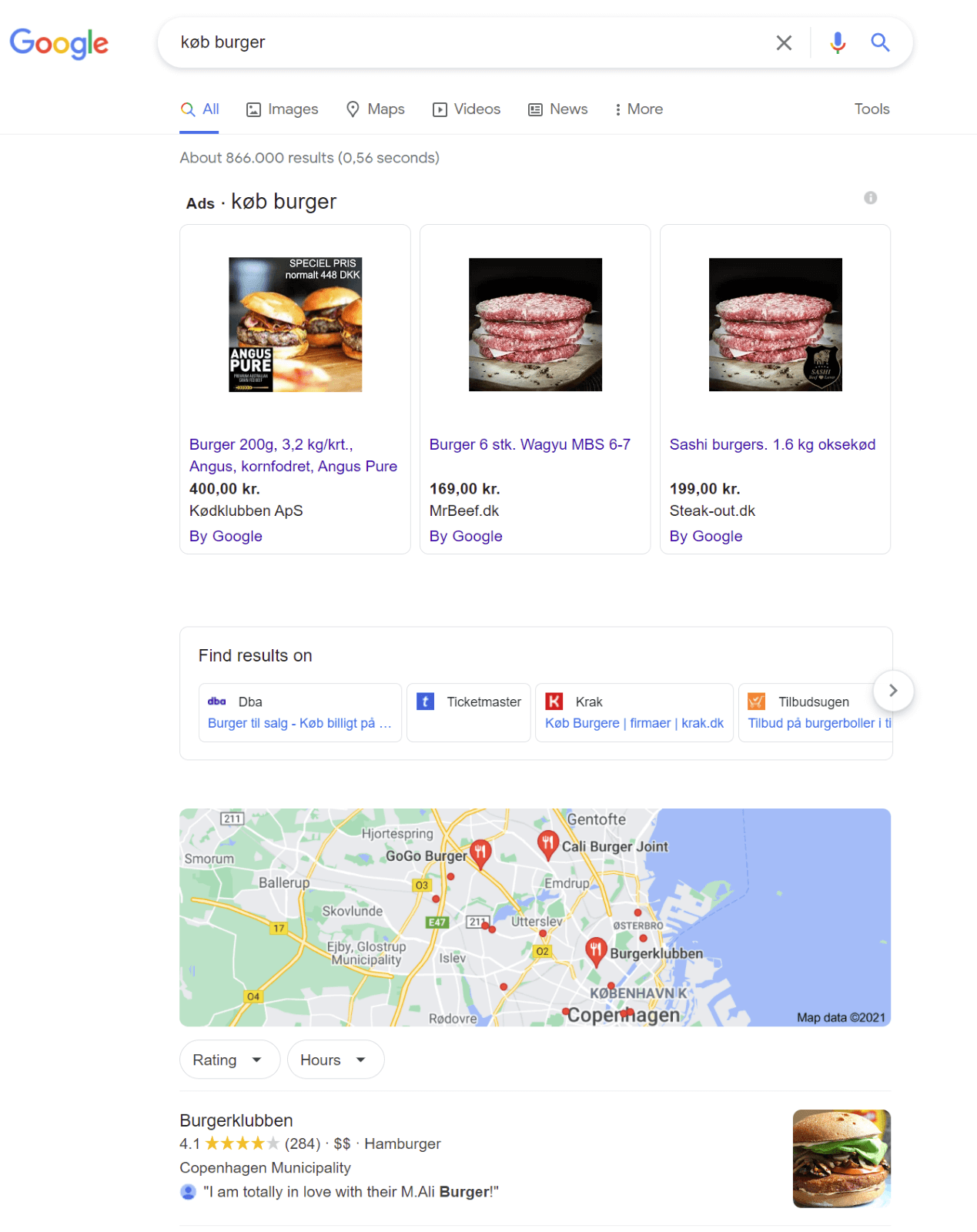 Koeb Burger Google Search Display Ads