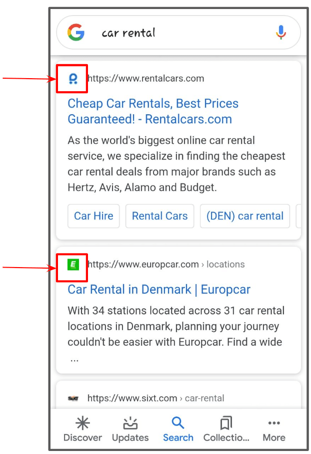 Google Search Results Mobile